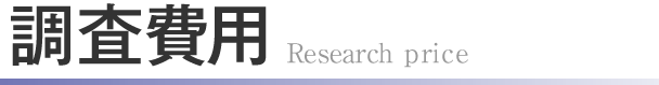 調査費用 Research price