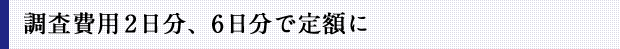 調査費用2 日分、6 日分で定額に